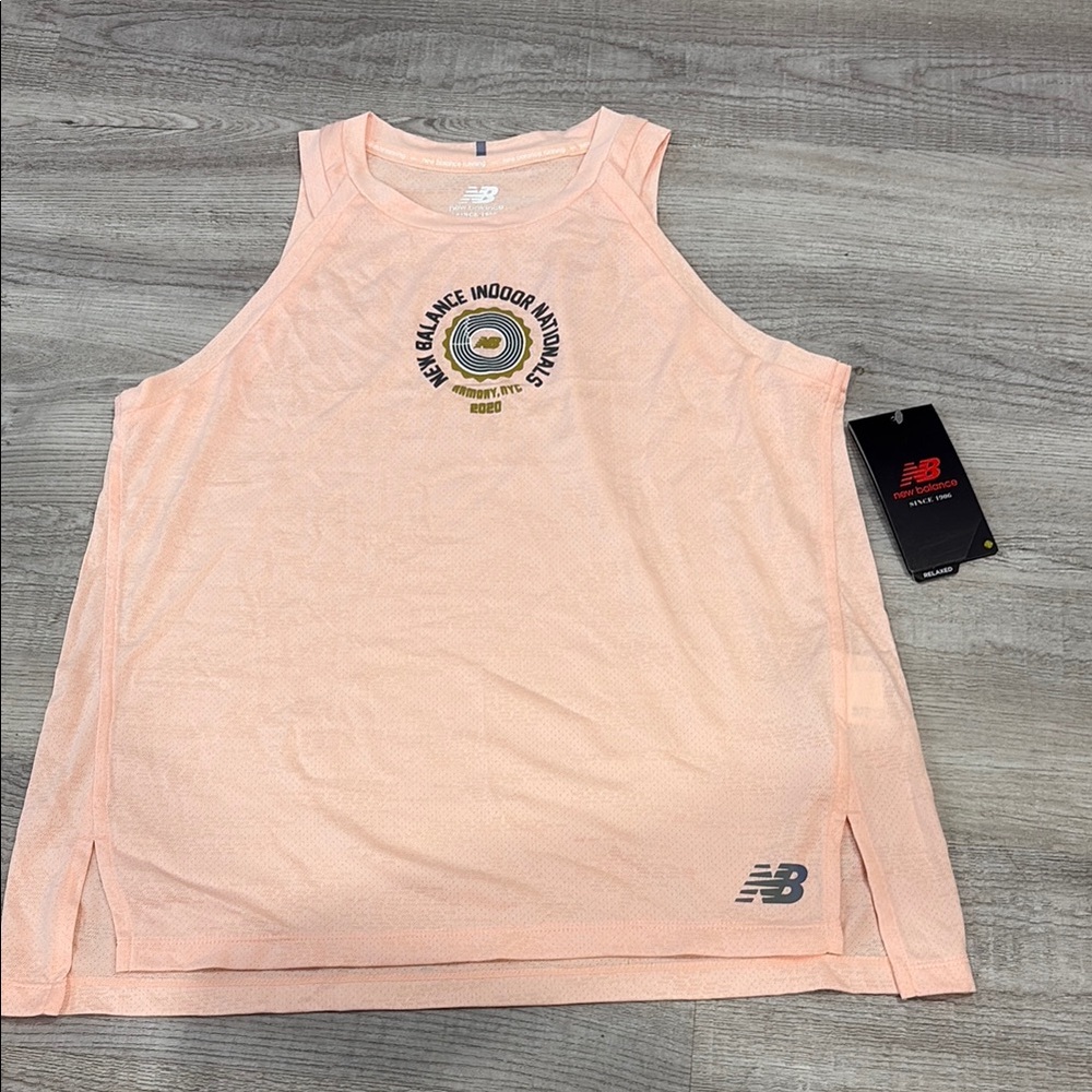 New Balance Indoor Nationals Light Peach Athletic Tank